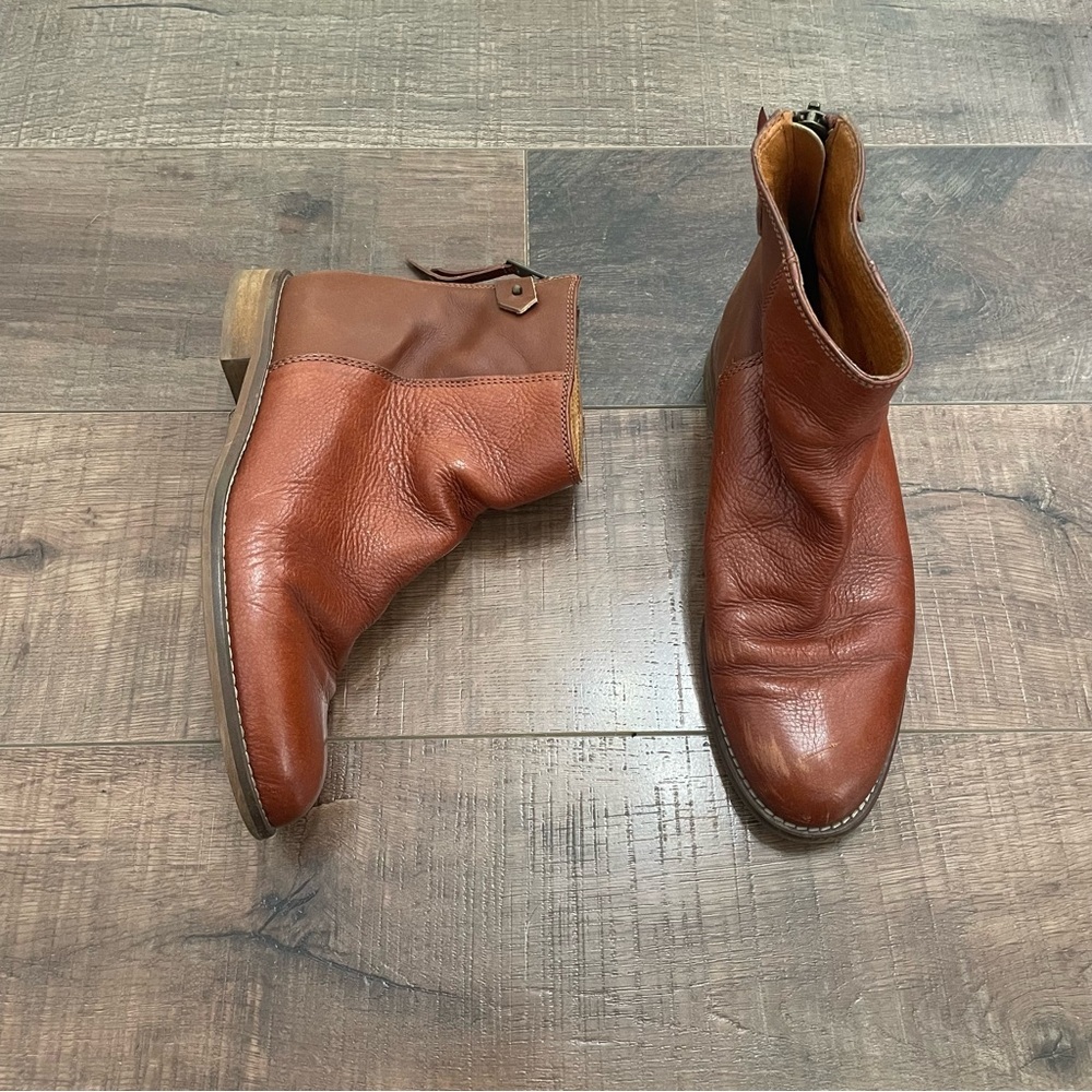 Madewell Hayes Leather Zip Up Ankle Boot 7.5